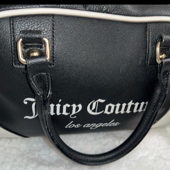 Juicy Couture Black & White Logo Satchel with Branded Strap - Picture 4 of 8
